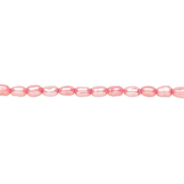 Freshwater pearl 1pkg1, rice C grade, 15 inch 3mm dark blush cultured image number 0