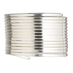 Wire, sterling silver, half-hard, square, 14 gauge. Sold per pkg of 5 feet.