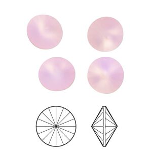 Chaton 4pk light rose frost foil back, Crystal Passions® 10.54-10.91mm rivoli SS47 1122