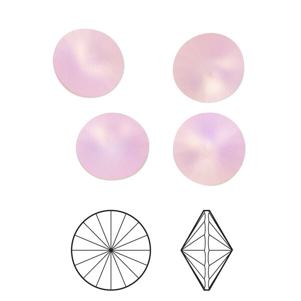 Chaton 4pk light rose frost foil back, Crystal Passions® 10.54-10.91mm rivoli SS47 1122 image number 0