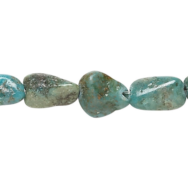 Bead, turquoise (dyed / stabilized), blue, mini to small nugget, Mohs hardness 5 to 6. Sold per 15-1/2 to 16-inch strand. image number 0