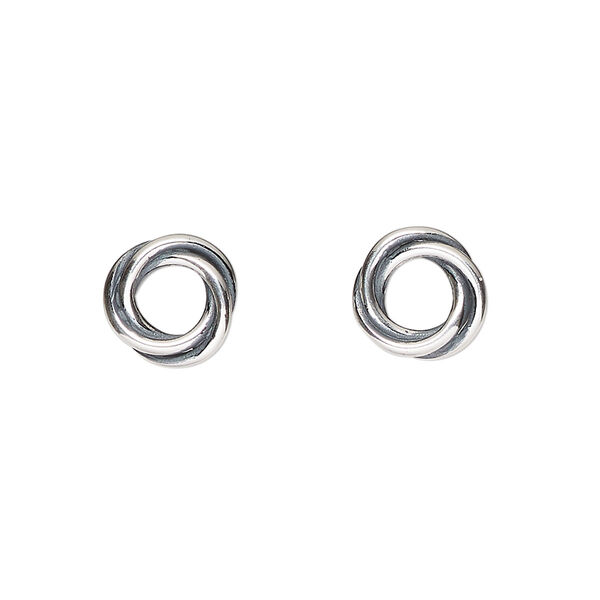 Bead, Dione®, antiqued sterling silver, 10x3mm 3-ring rondelle, Sold per pkg of 2. image number 0