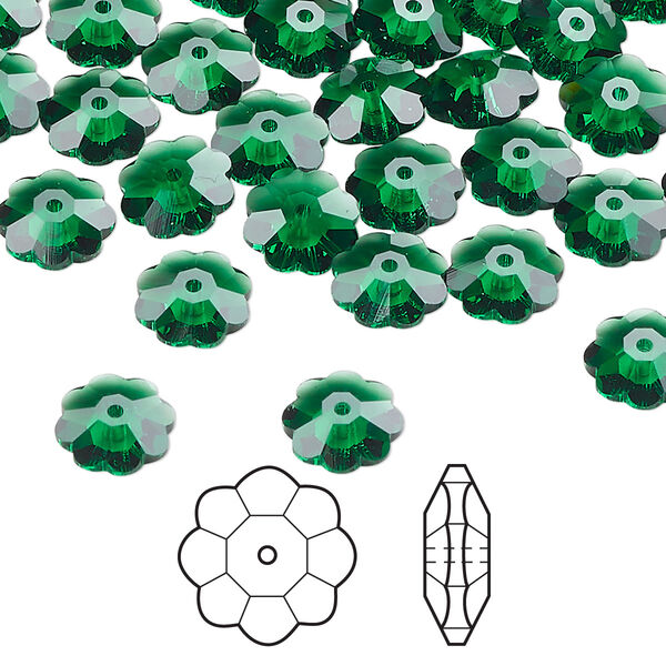 Margarita flower 12pk majestic green, Crystal Passions® 8mm 3700 image number 0