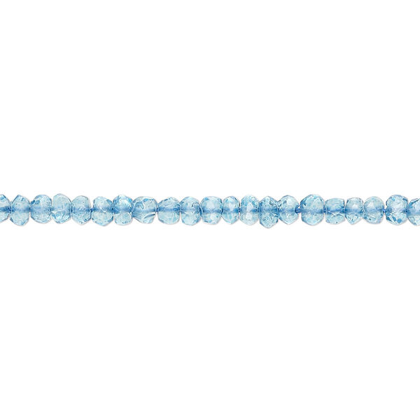 Quartz crystal 1pkg1, hand-cut faceted rondelle bead B grade, 13 inch 3x2mm-4x2mm image number 0