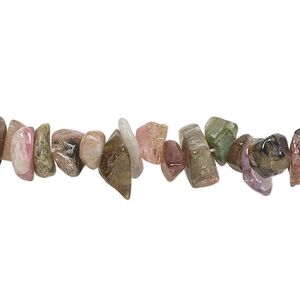 Multi-tourmaline 1pkg1, hand-cut chip bead natural 13 inch medium