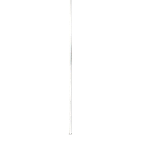 Head pin, sterling silver, 2 inches long, 26 gauge. Sold per pkg of 100. image number 0