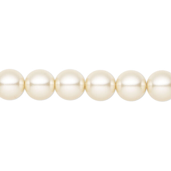 Pearl 25pk creamrose, Preciosa Czech crystal 8mm round image number 0