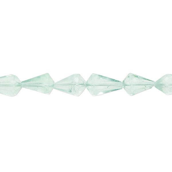 Green fluorite 1pkg1, hand-cut faceted teardrop bead natural 8 inch 8x5mm-12x7mm image number 0