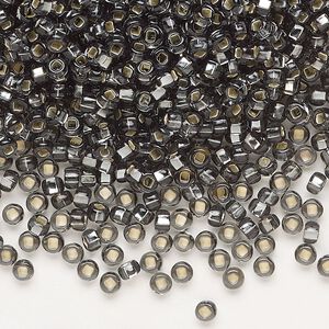 Seed bead, Preciosa Ornela Czech glass, pkg/500g, #8 rocaille, transparent silver-lined grey, (47010).