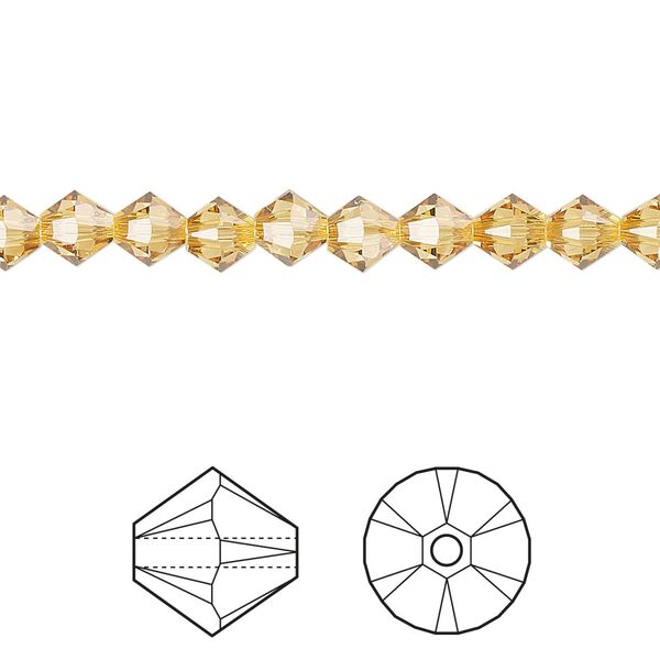 Bead 24pk golden topaz, Crystal Passions® 5mm bicone 5328 image number 0