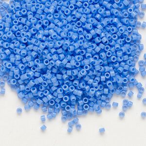 Seed bead, Delica®, glass, pkg/50g, #11 round, opaque periwinkle (DB-0730).