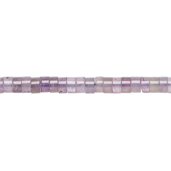 Bead, banded amethyst, (natural), 4x1.5mm-4x2.5mm heishi, B grade, Mohs hardness 7. Sold per 16-inch strand. image number 0