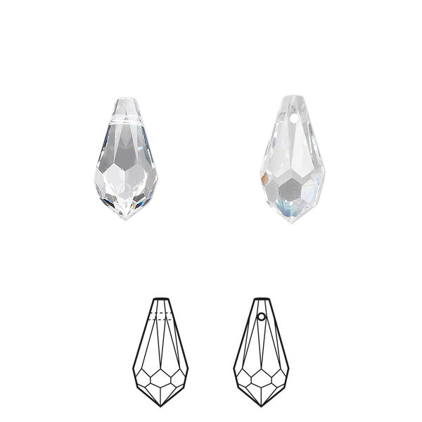 Drop 288pk crystal, Swarovski® 13x6.5mm pendant teardrop 6000 image number 0