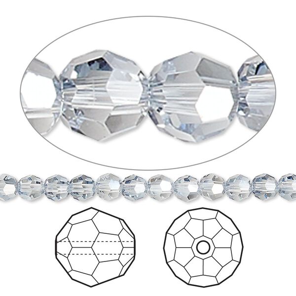 Bead 12pk crystal blue shade, Crystal Passions® 4mm round 5000 image number 0