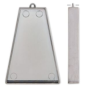 Focal, gunmetal-plated "pewter" (zinc-based alloy), 46x33.5mm trapezoid with 44x30mm non-calibrated trapezoid setting. Sold individually.