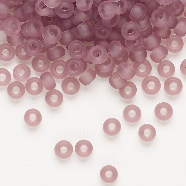 Seed bead, Miyuki, glass, pkg/250g, #6 rocaille, translucent matte smoky amethyst (RR-142F). image number 0