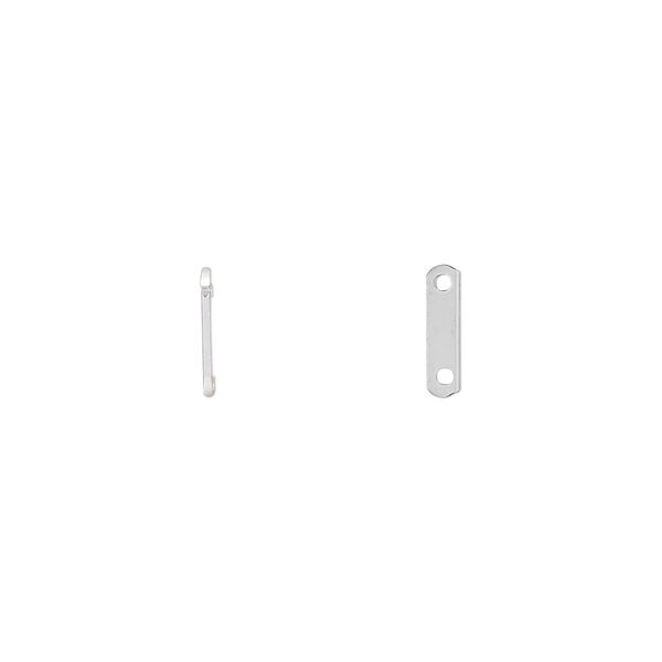 Spacer bar, sterling silver, 8.5x2.5mm 2-strand, 6mm hole to hole. Sold per pkg of 10. image number 0