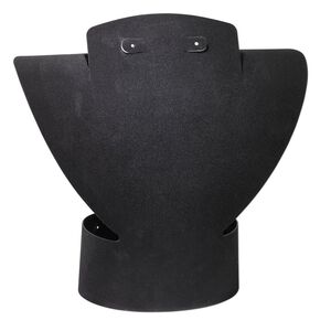 Display, foldable, necklace and earring, acrylic, flocked black, 8-3/4 x 8-1/2 x 3-1/2 inches assembled. Sold individually.