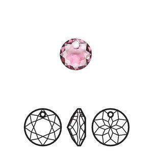 Drop 4pk rose, Crystal Passions® 8mm pendant classic cut 6430