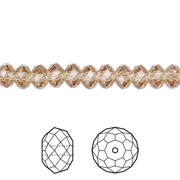 Bead 360pk light Colorado topaz, Swarovski® 6x4mm rondelle 5040 image number 0