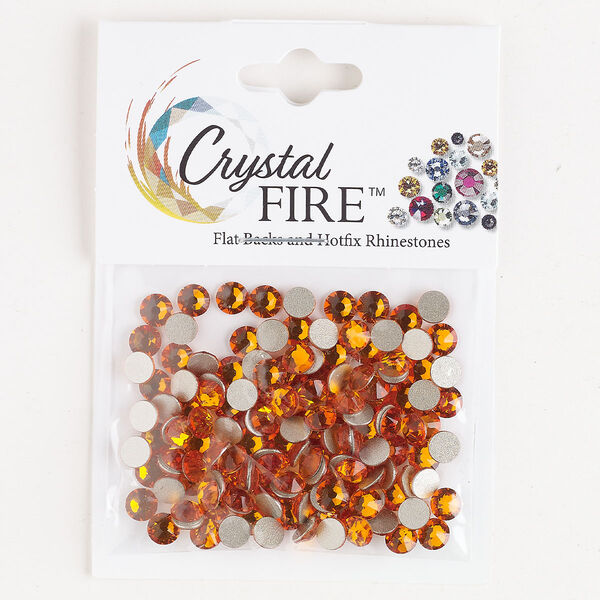 Flat back 144pk tangerine, Crystal Fire® 4.60-4.80mm hotfix round SS20 image number 0