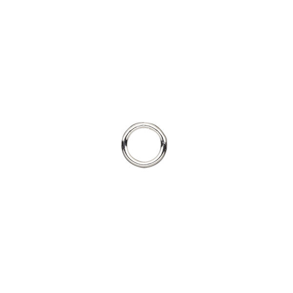 Jump ring, sterling silver, 7mm soldered round, 5mm inside diameter, 17 gauge. Sold per pkg of 20. image number 0