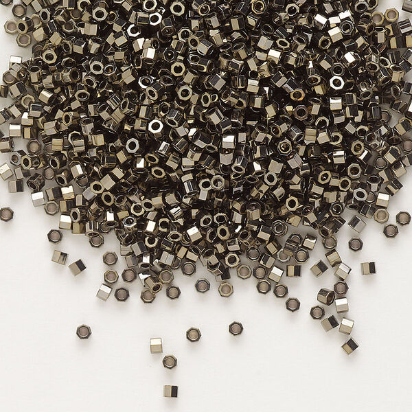 Seed bead, Delica®, glass, pkg/7.5g, #11 cut, opaque gold luster bronze (DBC-0254). image number 0