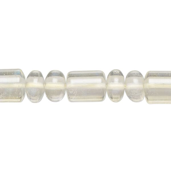 Bead, pineapple "quartz" glass, 8x5mm rondelle and 10x8mm drum. Sold per 15" to 16" strand. image number 0
