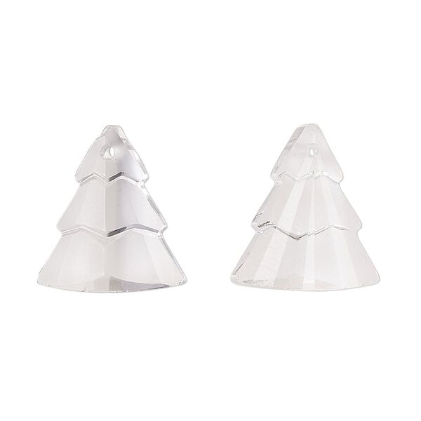 Drop 2pk translucent clear matte, Celestial Crystal® 15x13mm tiered tree image number 0