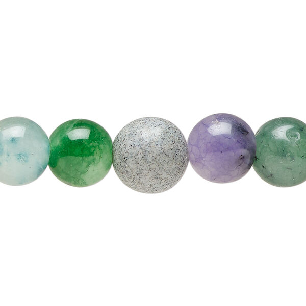 Multi-gemstone 1pkg1, round bead 15 inch 10-11mm image number 0