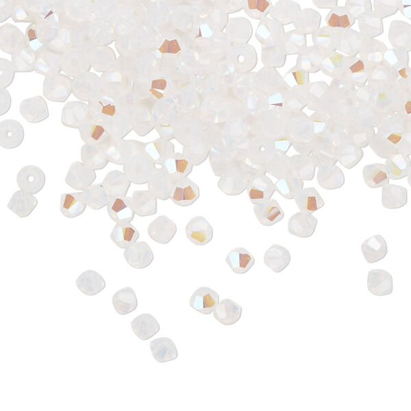 Bead 1440pk white opal shimmer, Swarovski® 3mm XILION bicone 5328 image number 0