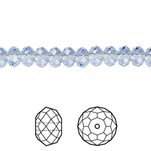 Bead 144pk light sapphire, Crystal Passions® 6x4mm rondelle 5040 image number 0