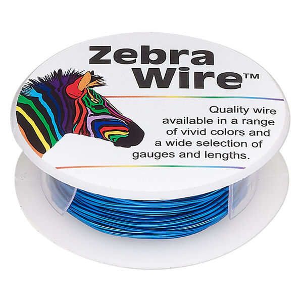 Wire, Zebra Wire™, color-coated copper, royal blue, 20 gauge. Sold per 15-yard spool. image number 0