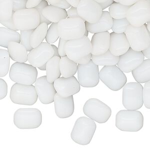 Embellishment, fancy stone, glass, opaque chalkwhite, 8x6mm faceted octagon, vintage. Sold per pkg of 144 (1 gross).