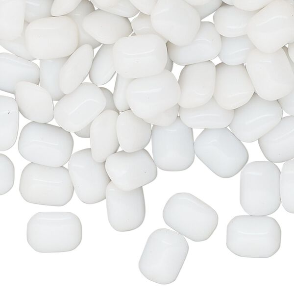 Embellishment, fancy stone, glass, opaque chalkwhite, 8x6mm faceted octagon, vintage. Sold per pkg of 144 (1 gross). image number 0