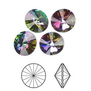 Chaton 12pk crystal electra, Crystal Passions® 12mm rivoli 1122