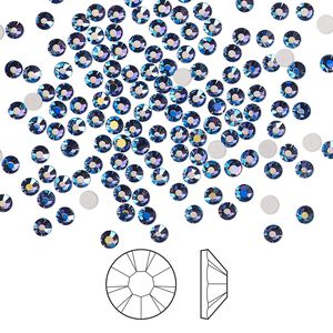 Flat back 144pk blue violet AB foil back, Preciosa MAXIMA Czech crystal rhinestone 2.3-2.5mm chaton rose round SS8