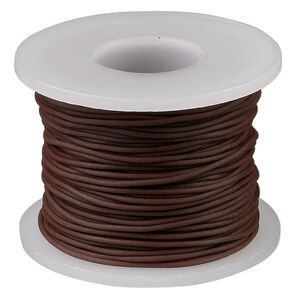 Cord, synthetic rubber, brown, 1mm round. Sold per pkg of 25 meters (82 feet).