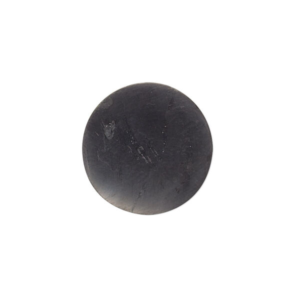 Gift, cell phone plate, shungite (natural), 20mm round disc, Mohs hardness 3-1/2 to 4. Sold individually. image number 0