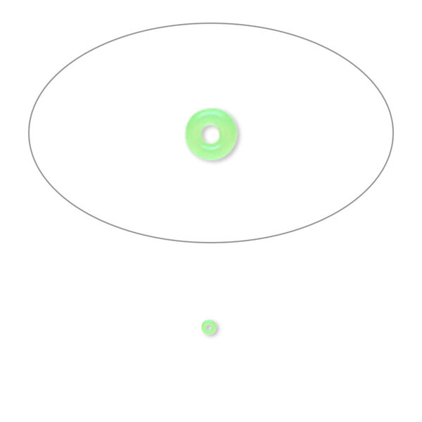Component, Oh! Ring™, silicone, neon green, 1.5mm round with 0.5mm hole. Sold per pkg of 1,000. image number 0