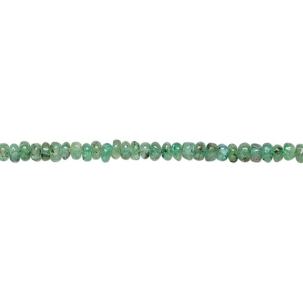 Emerald 1pkg1, hand-cut rondelle bead natural 7 inch 2x1mm-3x2mm image number 0
