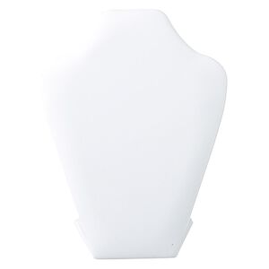 Display, necklace, leatherette and VELCRO®, white, 6-5/8 x 5 x 2-3/4 inches with adjustable back tab. Sold individually.