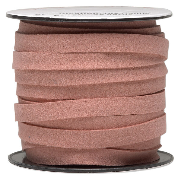 Cord, faux suede, rose, 10mm flat. Sold per pkg of 3 yards. image number 0