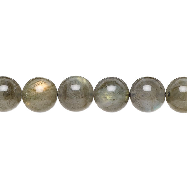 Bead, labradorite (natural), 8mm round, B grade, Mohs hardness 6 to 6-1/2. Sold per 15-1/2" to 16" strand. image number 0