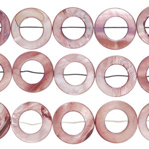 Bead, mother-of-pearl shell (dyed), light plum, 20mm donut, Mohs hardness 3-1/2. Sold per 15-inch strand, approximately 20 beads.