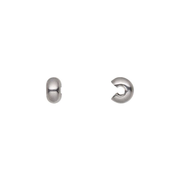 Crimp cover, stainless steel, 5mm round. Sold per pkg of 500. image number 0