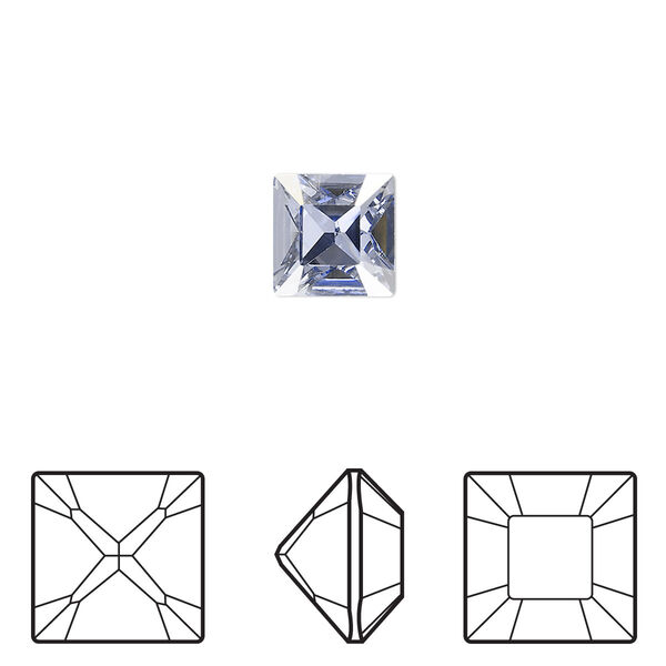 Fancy stone 6pk crystal blue shade foil back, Crystal Passions® 8mm square 4428 image number 0