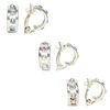 Earring mix, clip-on, Everyday Jewelry, imitation rhodium-finished "pewter" (zinc-based alloy) and glass, multicolored, 16mm. Sold per pkg of 3 pairs. image number 0