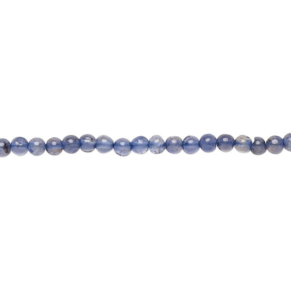 Bead, iolite (dyed), 3mm hand-cut round, C grade, Mohs hardness 7 to 7-1/2. Sold per 15-1/2" to 16" strand. image number 0