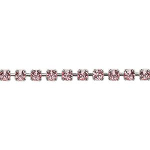 Cupchain, Vintage Crystal™, imitation rhodium-plated brass, light rose, 3.2mm round. Sold per 1-meter section.